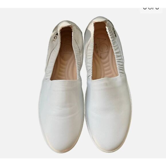 New AGL ATTILIO GIUSTI LEOMBRUNI white Slip On Made in Italy Leather Sneaker 8.5 - Picture 4 of 5